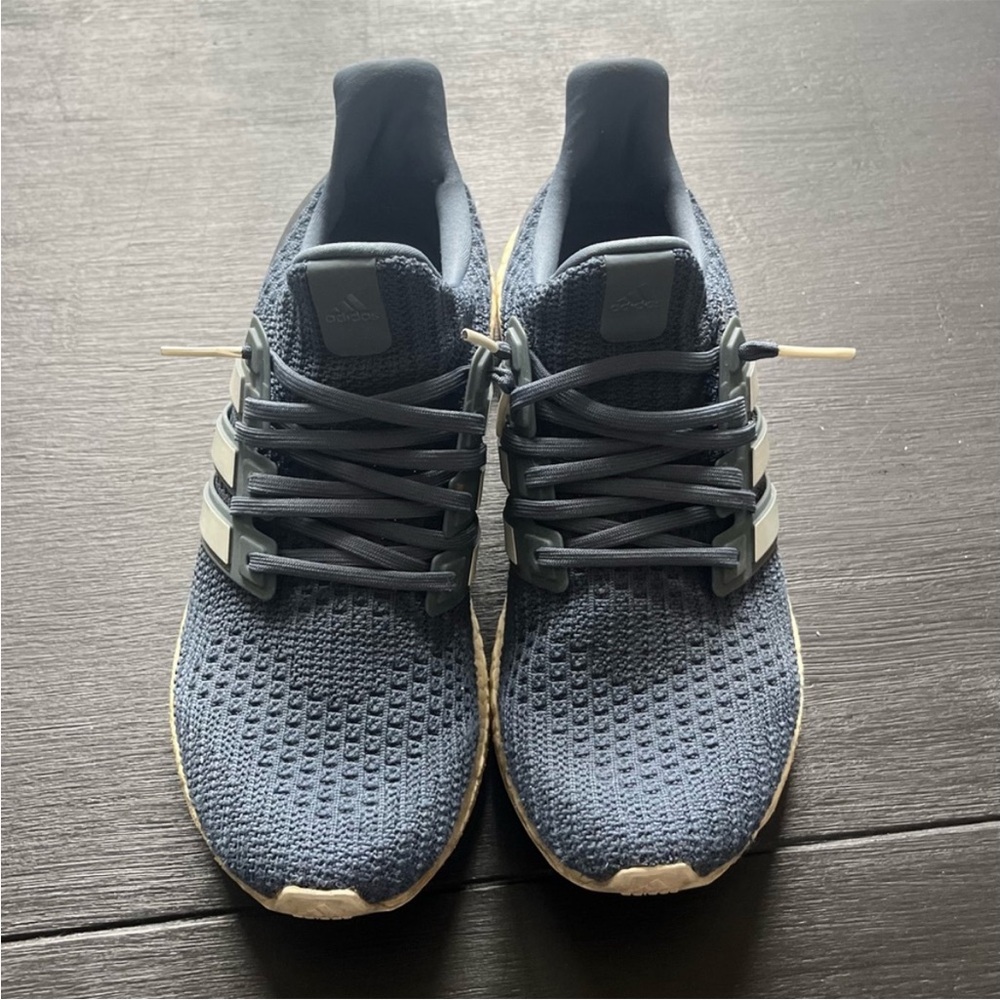 Adidas Blue and White Athletic Shoes with Breathable Mesh